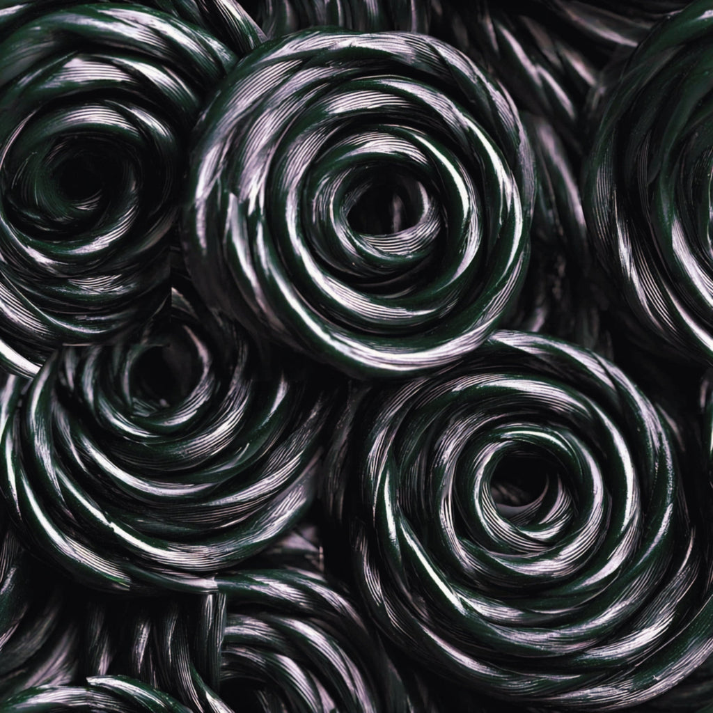 dark green, black, white, spiral pattern, swirled design, circular motifs, metallic sheen, glossy texture, abstract pattern,, fabric panel, modern design, geometric swirls, contemporary style, craft fabric, sewing material, repeating pattern, dimensional appearance, twisted ribbons