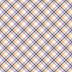 halloween plaid, diagonal stripes, orange, purple, black, white, geometric pattern, crosshatch design, bias plaid,, fabric panel, halloween basics, seasonal fabric, autumn colors, chevron elements, woven appearance, cotton fabric, halloween themed, plaid weave, diagonal grid
