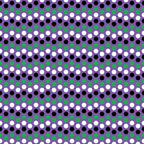 purple, black, white, green, polka dots, geometric pattern, repeating circles, spot design, halloween colors,, fabric panel, dotted pattern, circular motifs, alternating rows, festive pattern, seasonal fabric, craft material, sewing fabric, halloween basics