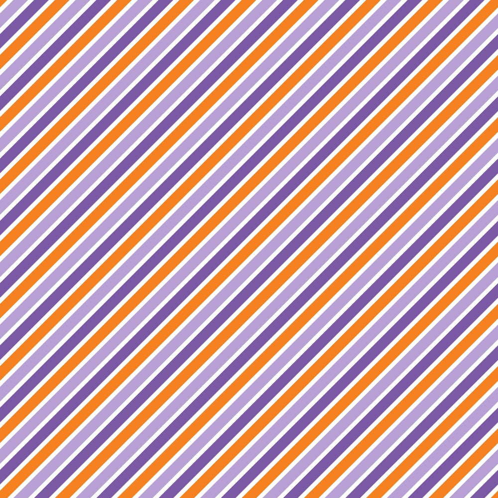 orange, purple, white, diagonal stripes, geometric pattern, repeating stripes, halloween colors, seasonal fabric,, fabric panel, striped design, angular lines, festive pattern, autumn colors, craft fabric, sewing material, halloween basics, coordinating print