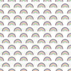rainbow pattern, multicolored arcs, repetitive design, geometric shapes, curved lines,, fabric panel, colorful stripes, arc motifs, semi-circles, bright colors, cheerful pattern, repeating rainbows, striped arcs, vibrant hues, whimsical design, cotton fabric, quilting material, patchwork suitable, craft fabric