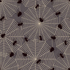 halloween, spider webs, black spiders, gray background, beige web lines, repeating pattern, arachnids, spooky, gothic, seamless design,, fabric panel, halloween decor, creepy crawlers, web pattern, monochromatic, geometric webs, seasonal fabric, craft fabric, autumn theme
