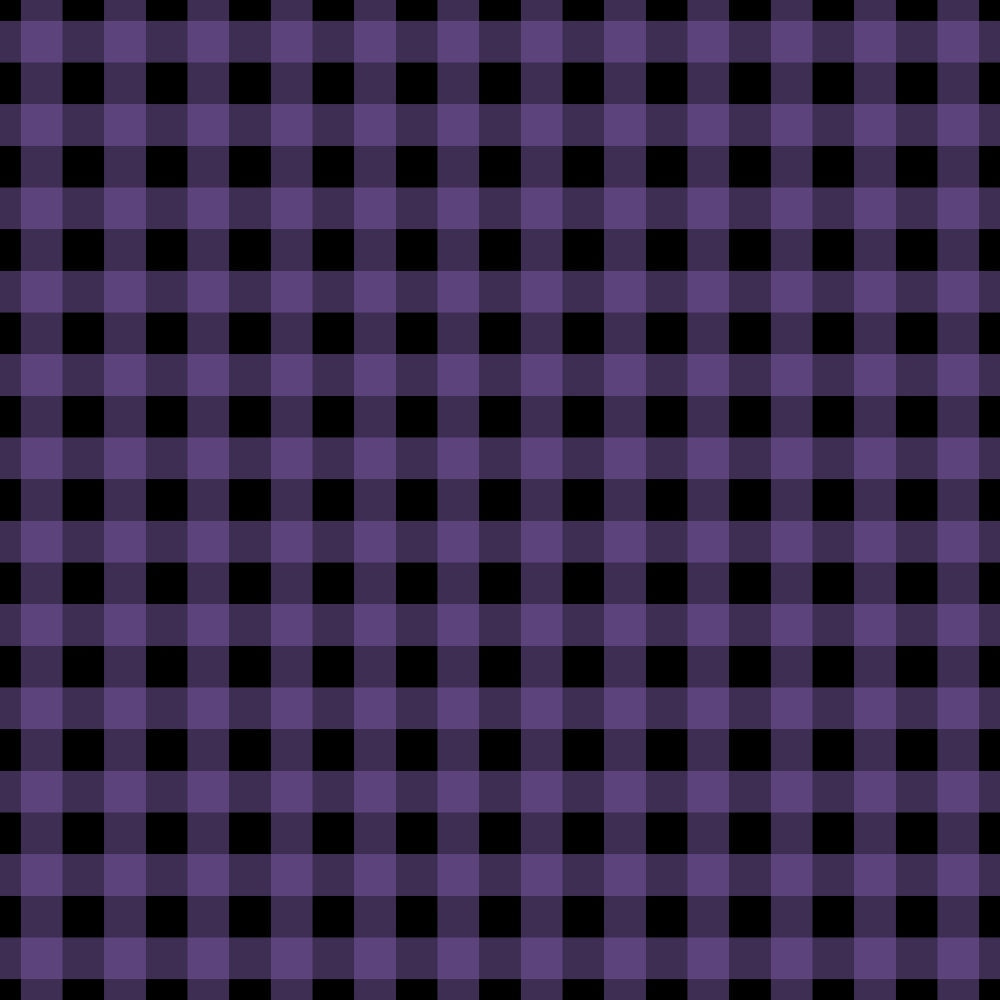 purple, black, plaid pattern, checkered design, gingham, halloween colors, spooky theme,, fabric panel, geometric pattern, alternating squares, seasonal fabric, craft material, sewing supply, autumn colors, gothic colors, repeating motif, textile design, halloween crafts