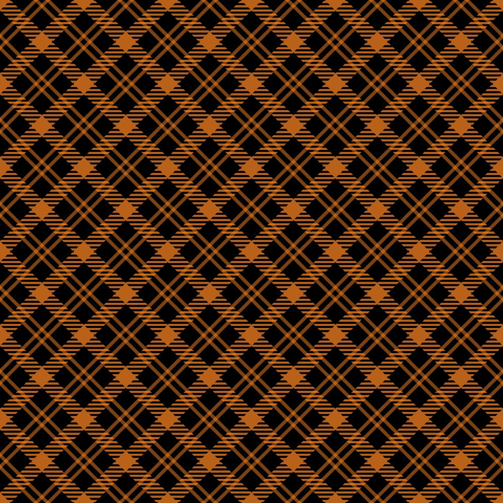 orange, black, plaid pattern, diagonal stripes, checkered design, geometric pattern, halloween colors, autumn themed,, fabric panel, seasonal fabric, crosshatch pattern, tartan style, repetitive design, craft fabric, sewing material, holiday fabric, orange and black stripes