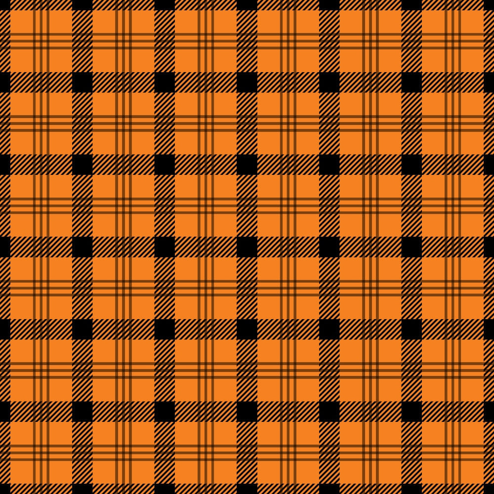 orange, black, plaid pattern, checkered design, tartan, halloween colors, autumn theme, geometric pattern,, fabric panel, seasonal fabric, fall colors, crosshatch lines, halloween plaid, orange and black checks, textile design, craft fabric, sewing material, halloween themed