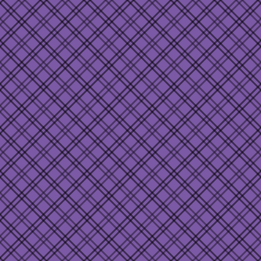purple, plaid pattern, diagonal stripes, crosshatch design, geometric, halloween themed,, fabric panel, woven texture, checkered, intersecting lines, seasonal fabric, purple tones, crafting material, sewing fabric, autumn colors, halloween plaid, cotton fabric