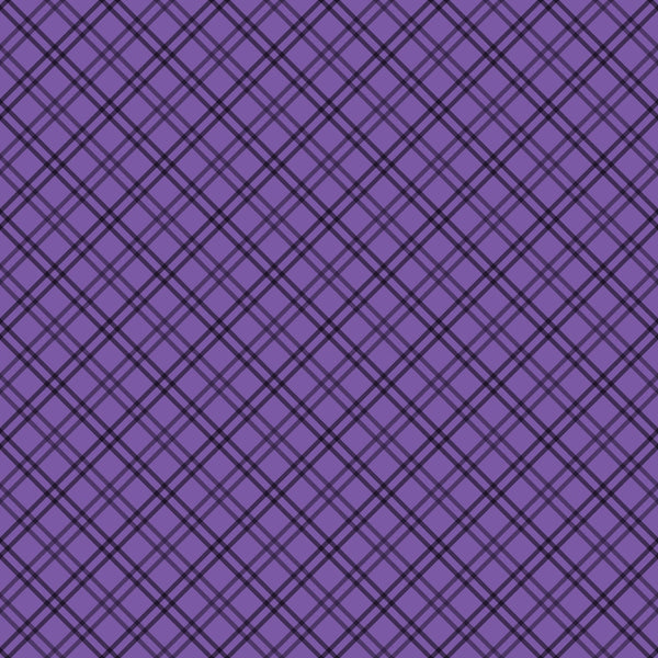 purple, plaid pattern, diagonal stripes, crosshatch design, geometric, halloween themed,, fabric panel, woven texture, checkered, intersecting lines, seasonal fabric, purple tones, crafting material, sewing fabric, autumn colors, halloween plaid, cotton fabric