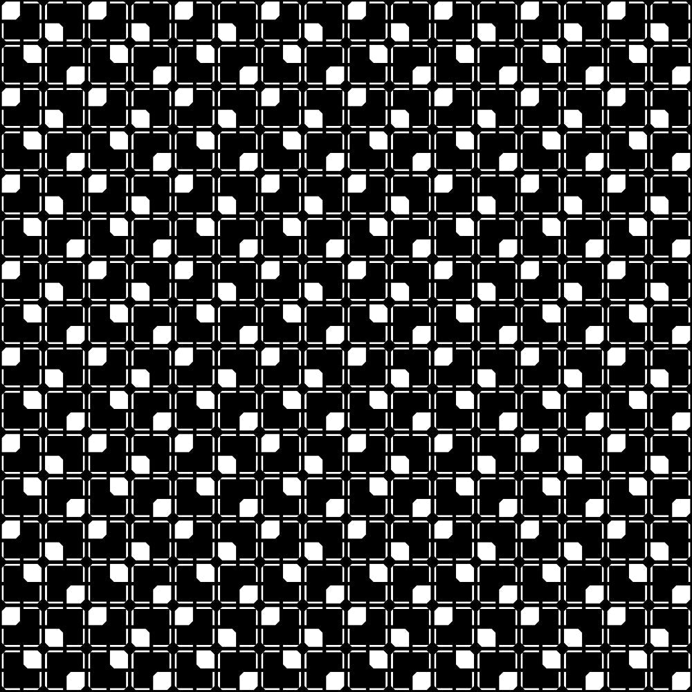 black, white, geometric pattern, repeating squares, checkerboard design, high contrast, monochrome, abstract blocks, grid layout,, fabric panel, halloween basics, seasonal fabric, crafting material, patchwork design, geometric motif, black and white contrast