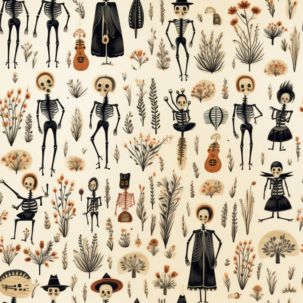 Halloween Skeleton Pattern 10 Minky Fabric