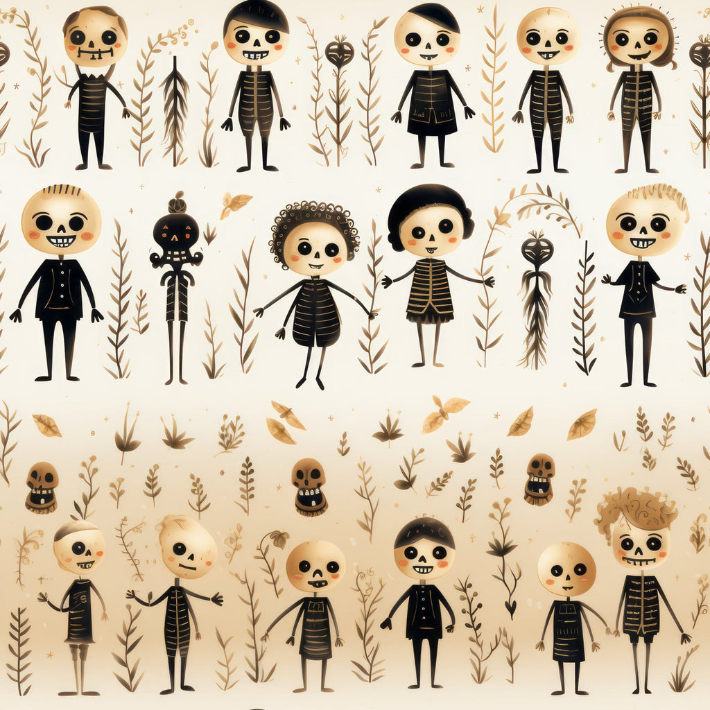 Halloween Skeleton Pattern 11 Minky Fabric
