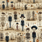 Halloween Skeleton Pattern 13 Minky Fabric
