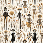 Halloween Skeleton Pattern 16 Minky Fabric