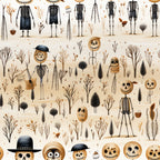 Halloween Skeleton Pattern 17 Minky Fabric