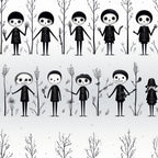 Halloween Skeleton Pattern 1 Minky Fabric