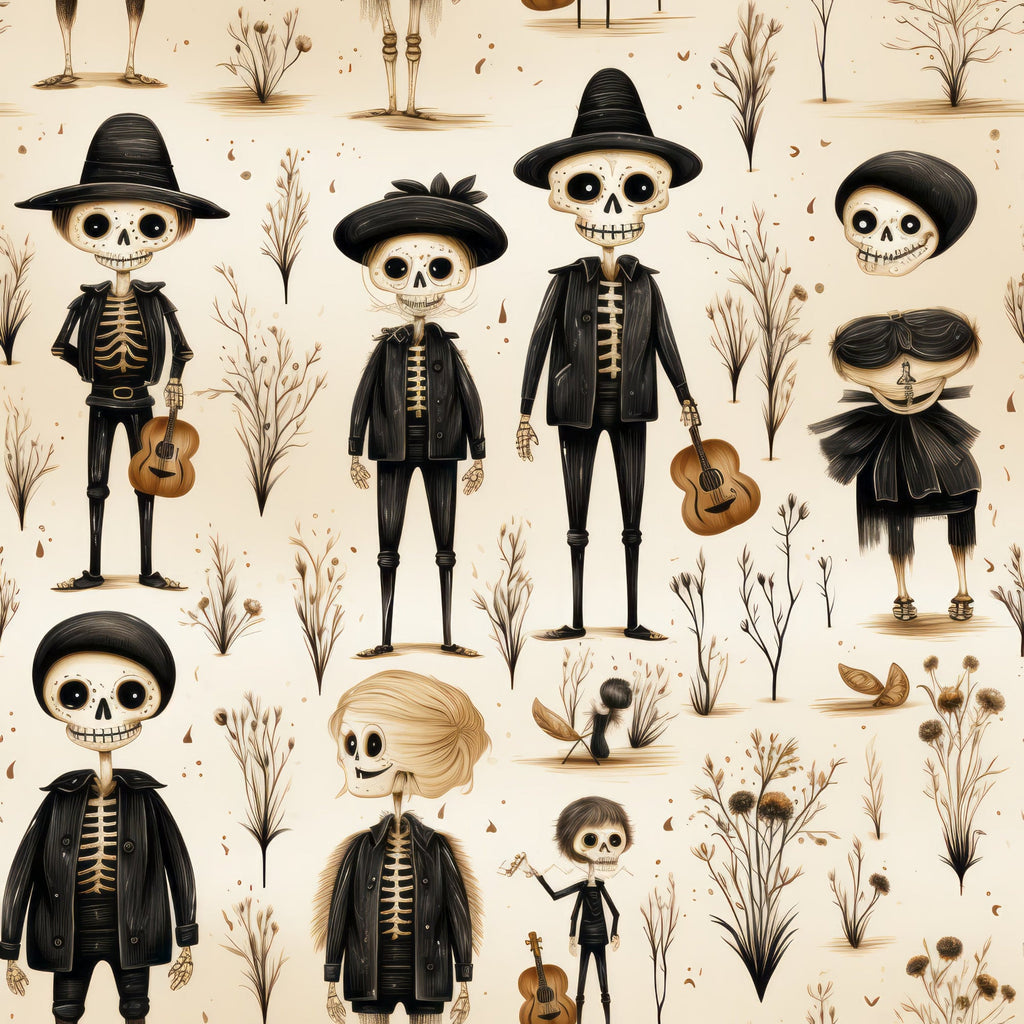 Halloween Skeleton Pattern 20 Minky Fabric