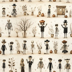 Halloween Skeleton Pattern 22 Minky Fabric