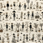 Halloween Skeleton Pattern 24 Minky Fabric