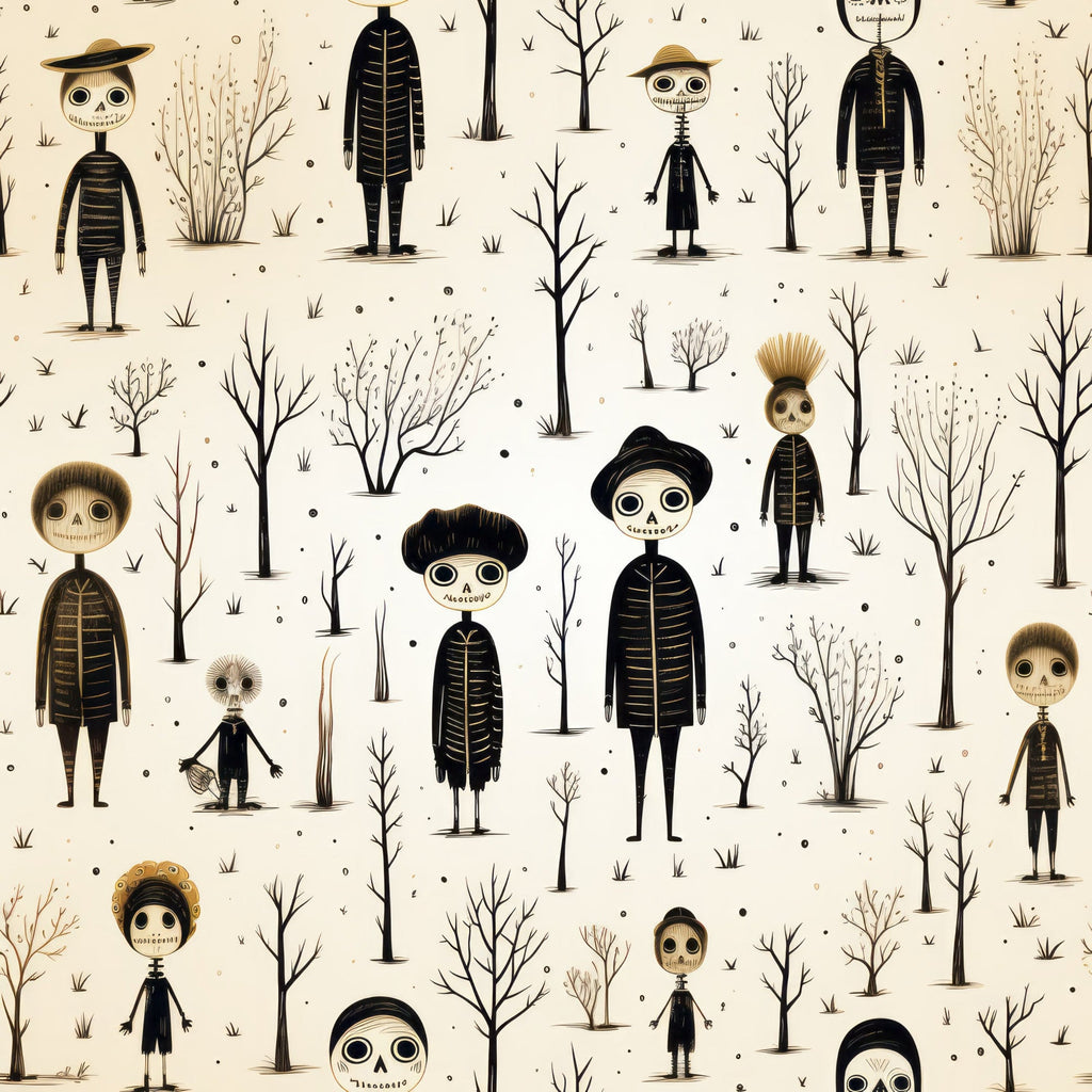 Halloween Skeleton Pattern 26 Minky Fabric