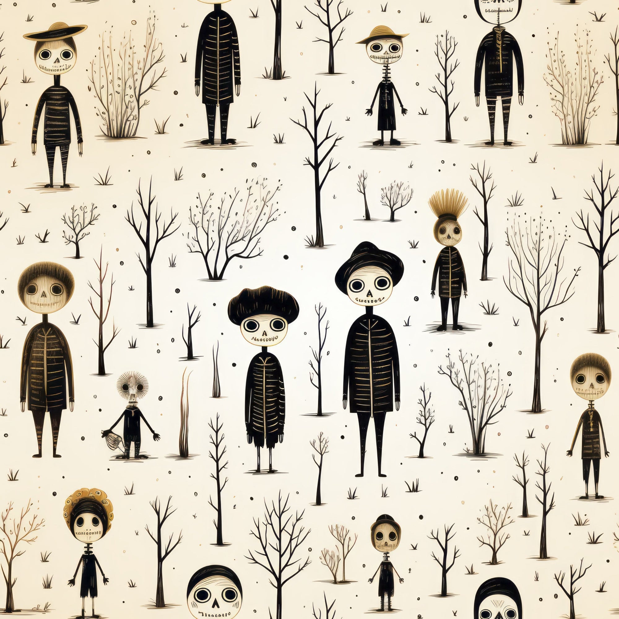 Halloween Skeleton Pattern 26 Minky Fabric