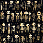 Halloween Skeleton Pattern 4 Minky Fabric