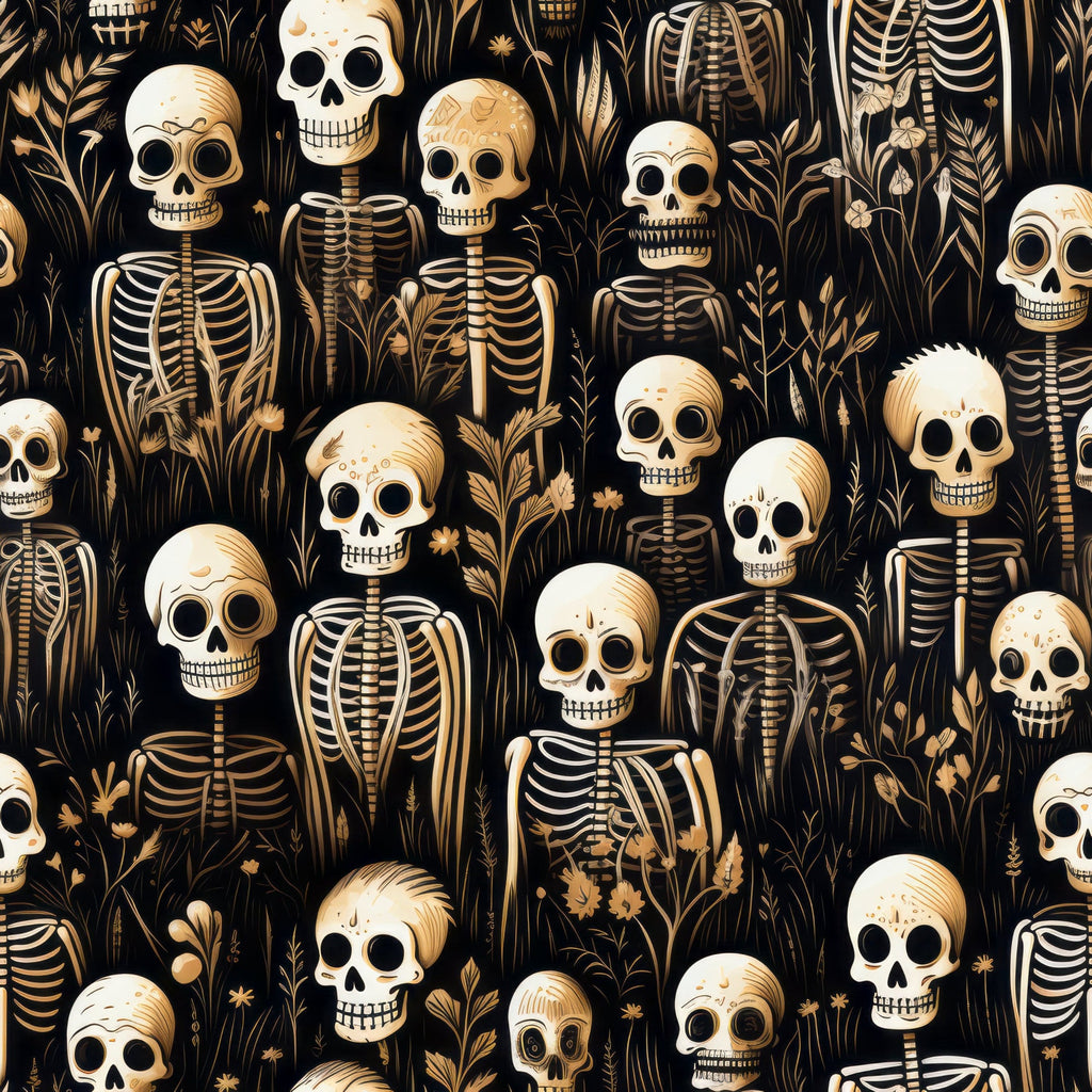 Halloween Skeleton Pattern 5 Minky Fabric