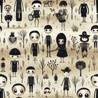 Halloween Skeleton Pattern 6 Minky Fabric