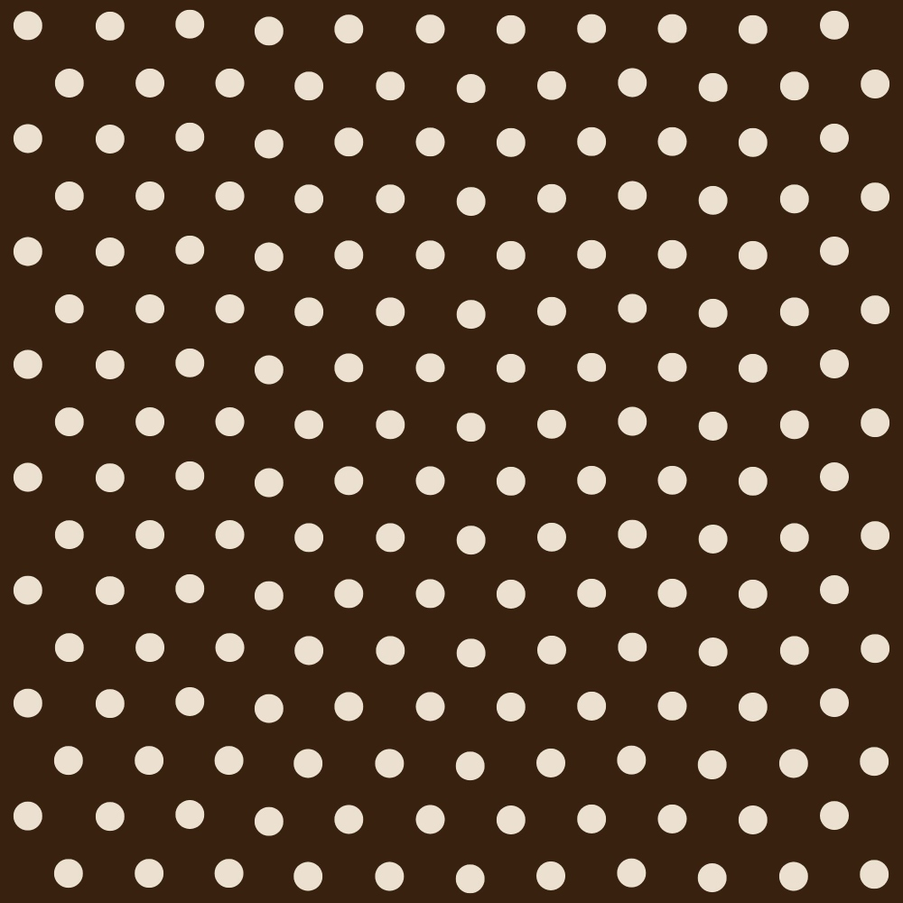coffee brown, cream dots, polka dot pattern, geometric design, repeating circles, two-tone fabric,, fabric panel, retro style, vintage inspired, brown background, neutral colors, spotted pattern, crafting material, sewing fabric, simple geometric, uniform spacing, circular motifs