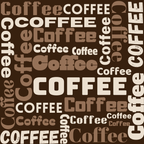 brown, coffee beans, text pattern, word collage, beverage theme, earth tones, cream, tan, mocha, chocolate brown, coffee shop, repetitive text, modern design,, fabric panel, coffee lover, cafe motif, warm colors, geometric layout, coffee culture