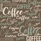brown background, sage green, cream text, coffee themed, hand lettered, script fonts, beverage pattern, cafe motif,, fabric panel, coffee beans, warm tones, handdrawn style, coffee shop, text pattern, neutral colors, modern design, coffee lover, repetitive text, casual aesthetic