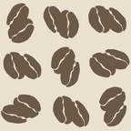 brown coffee beans, beige background, hand drawn illustration, coffee pattern,, fabric panel, organic shapes, roasted beans, coffee theme, earthy tones, botanical style, kitchen motif, café inspired, natural brown, cream colored, scattered design, coffee lover, artistic rendering, repeating pattern