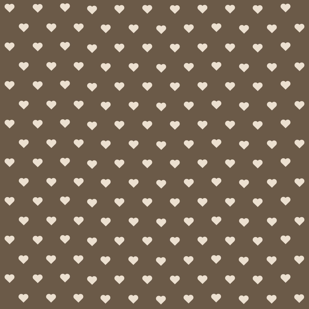 coffee brown, cream hearts, heart pattern, small hearts, repeating pattern,, fabric panel, handdrawn style, romantic motifs, warm tones, geometric hearts, love symbols, valentine theme, craft fabric, sewing material, brown background, heart grid, cute pattern, soft design