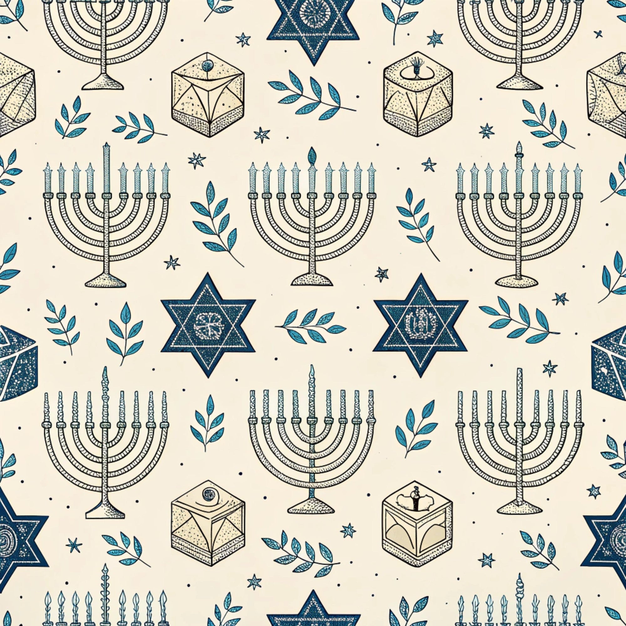 Hanukkah Pattern 13 Quilting Cotton Fabric