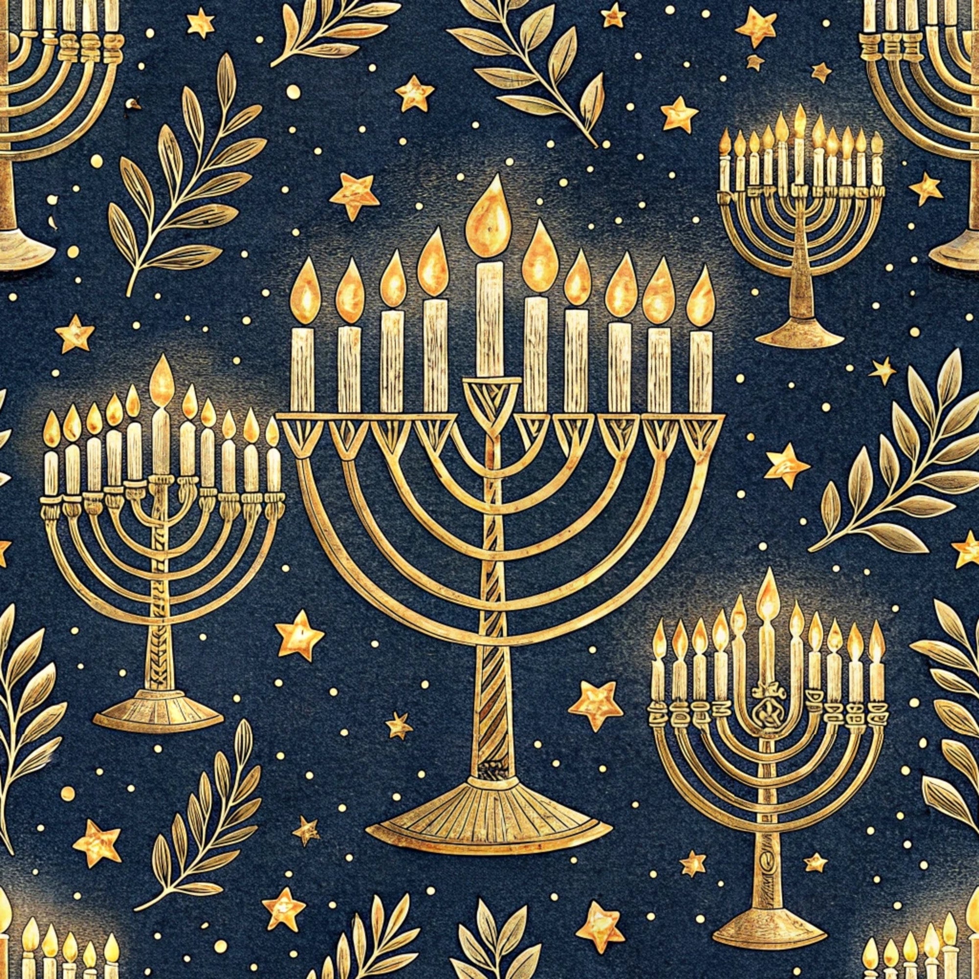 Hanukkah Pattern 23 Quilting Cotton Fabric