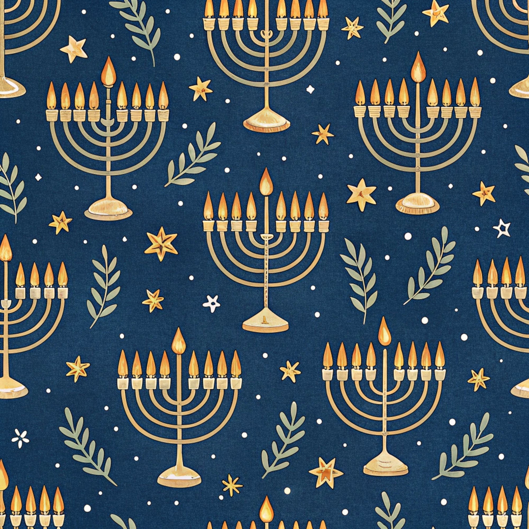Hanukkah Pattern 24 Quilting Cotton Fabric