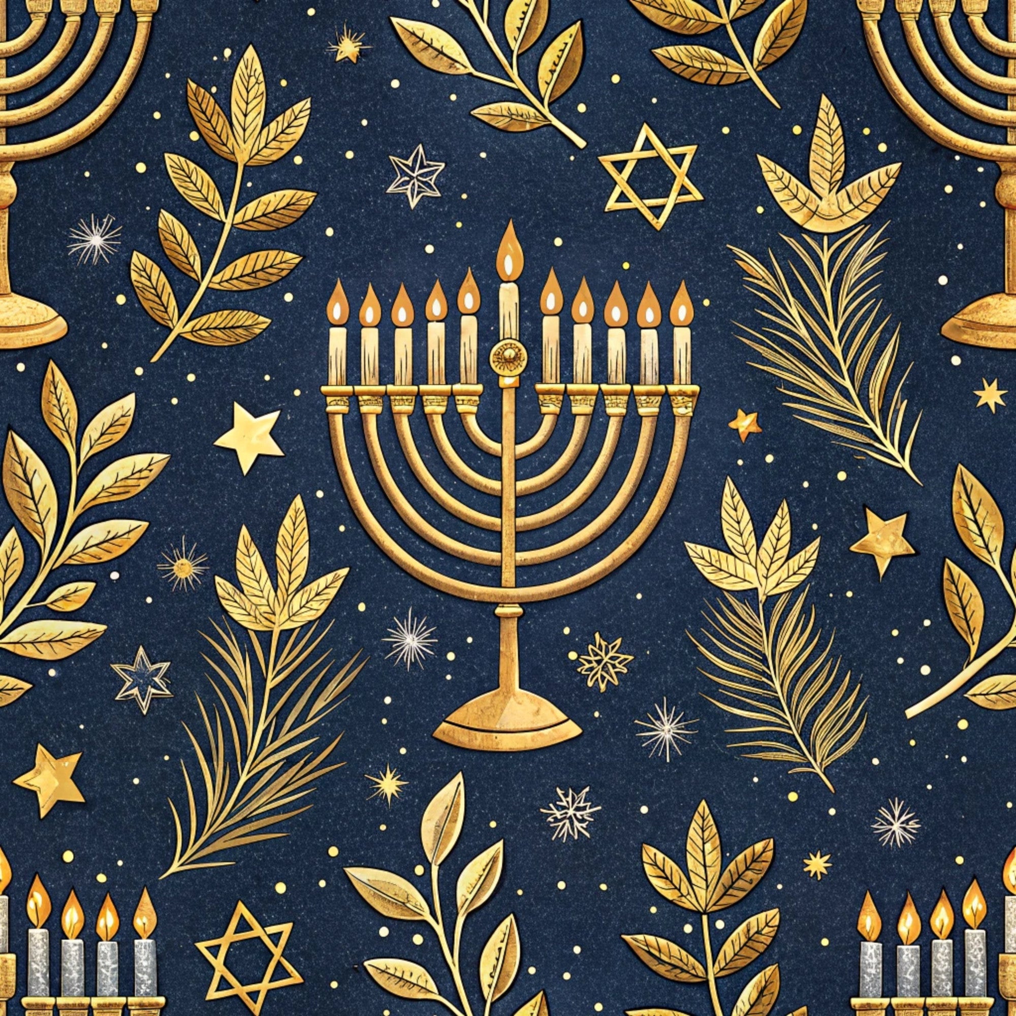 Hanukkah Pattern 25 Quilting Cotton Fabric