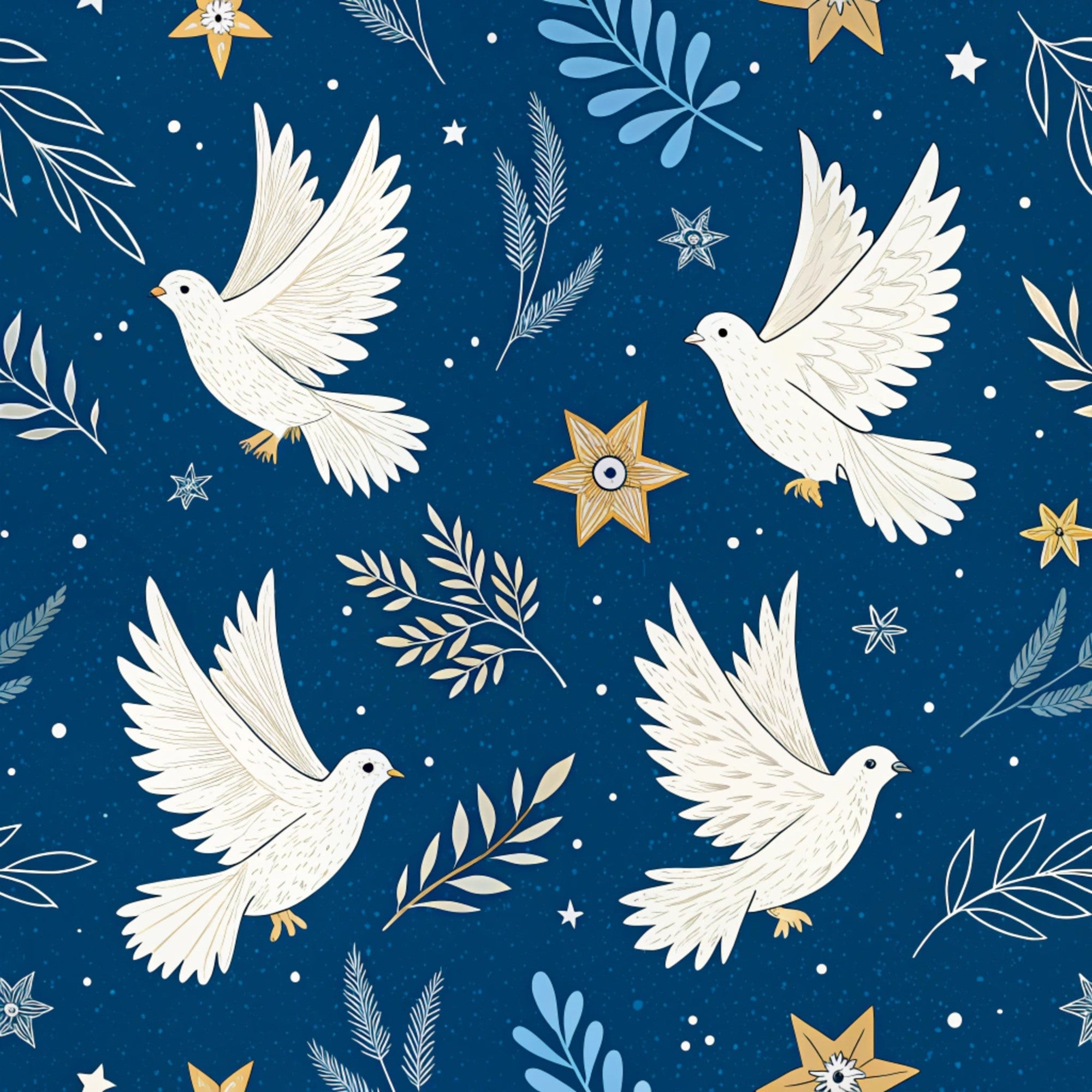 Hanukkah Pattern 3 Quilting Cotton Fabric