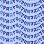 blue fabric, purple background, banner garland, happy hanukkah text, star of david, snowflakes, festival lighting, jewish holiday,, fabric panel, bunting flags, celebratory pattern, winter theme, religious symbols, triangular pennants, repeating design, holiday decoration, navy blue, periwinkle blue, festive bunting