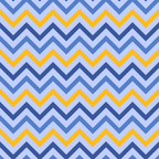 blue, yellow, orange, light blue, chevron pattern, zigzag stripes, geometric design,, fabric panel, repeating pattern, modern design, bright colors, festival of lights, hanukkah theme, holiday fabric, seasonal motif, contemporary style, bold chevrons, wavy lines, festive colors