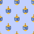 blue, yellow, purple, lavender, dreidel, spinning top, hebrew letters, hanukkah, festival of lights, jewish holiday, repeating pattern, geometric design, religious symbols, winter celebration,, fabric panel, seasonal motif, cultural tradition, holiday fabric, decorative pattern