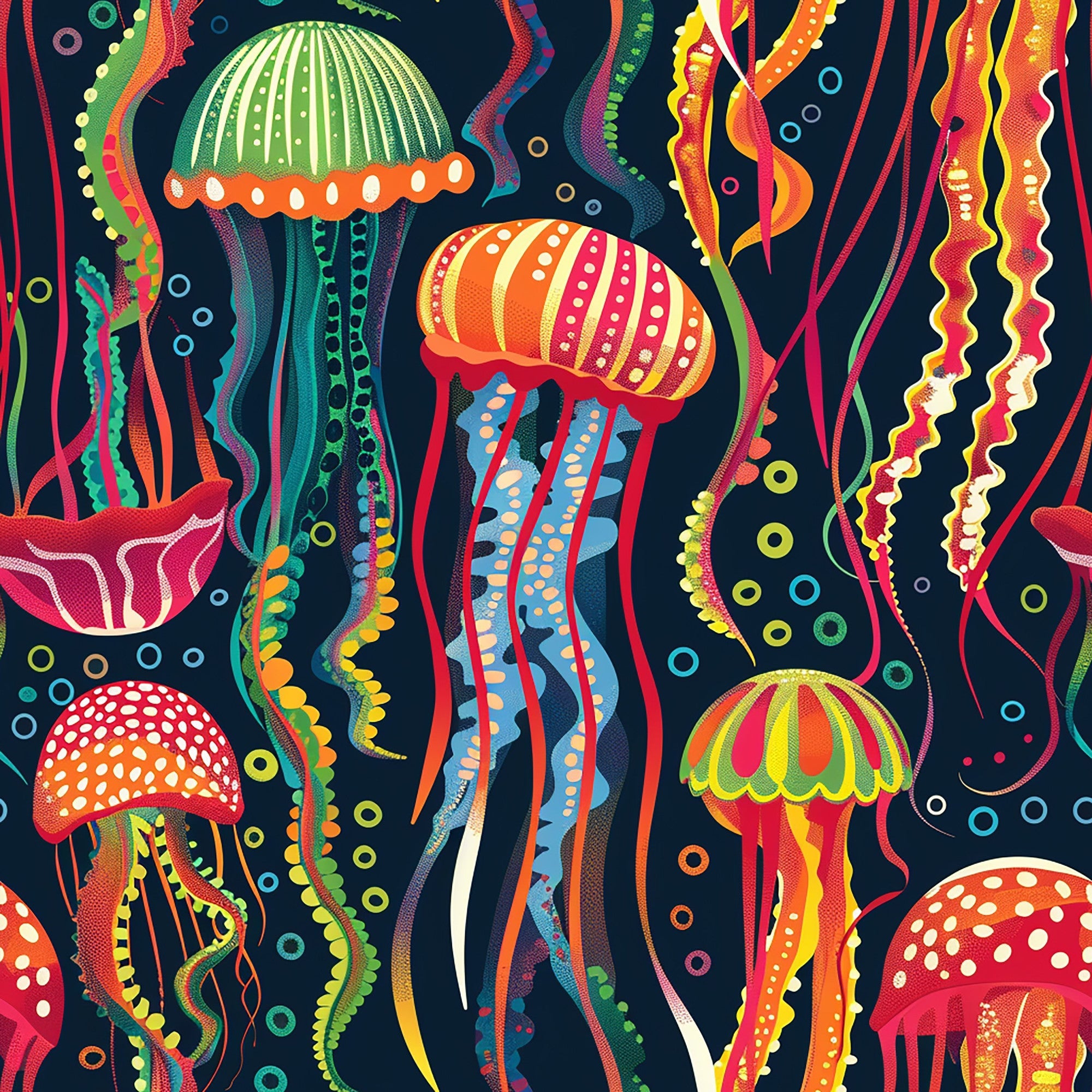 Happy Jellyfish Pattern 1 Minky Fabric