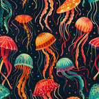 Happy Jellyfish Pattern 2 Minky Fabric