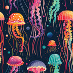 Happy Jellyfish Pattern 3 Minky Fabric