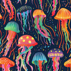 Happy Jellyfish Pattern 4 Minky Fabric