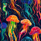 Happy Jellyfish Pattern 5 Minky Fabric