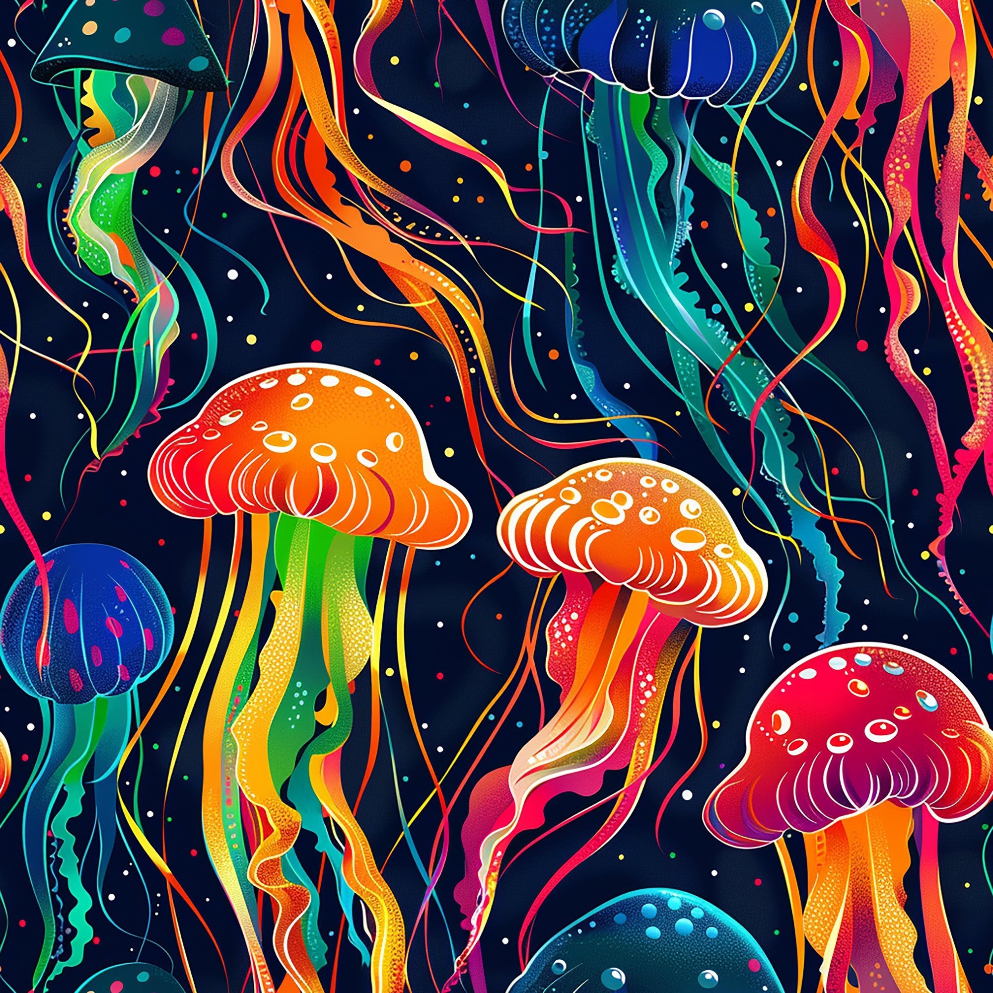 Happy Jellyfish Pattern 5 Minky Fabric