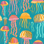 Happy Jellyfish Pattern 6 Minky Fabric