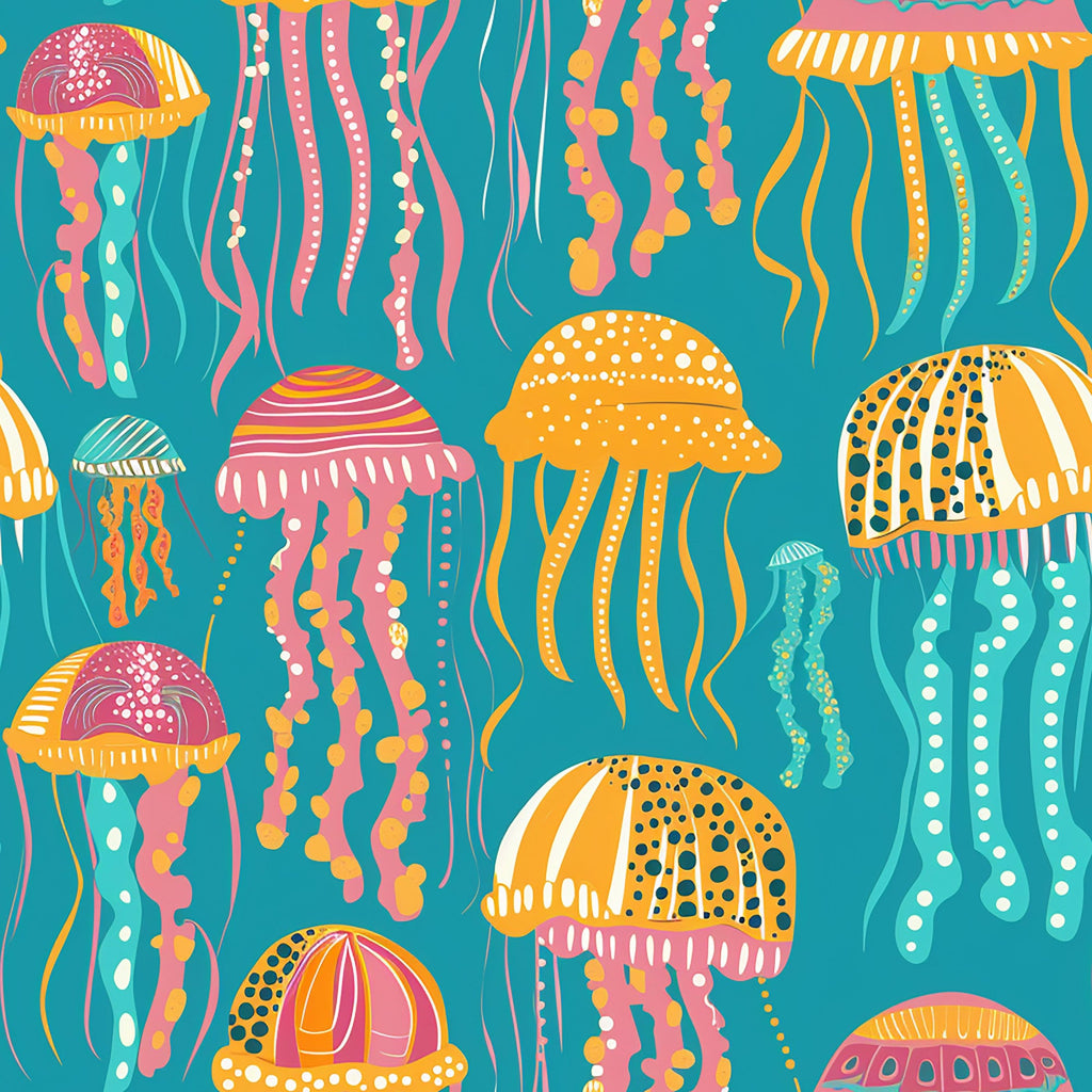 Happy Jellyfish Pattern 6 Minky Fabric