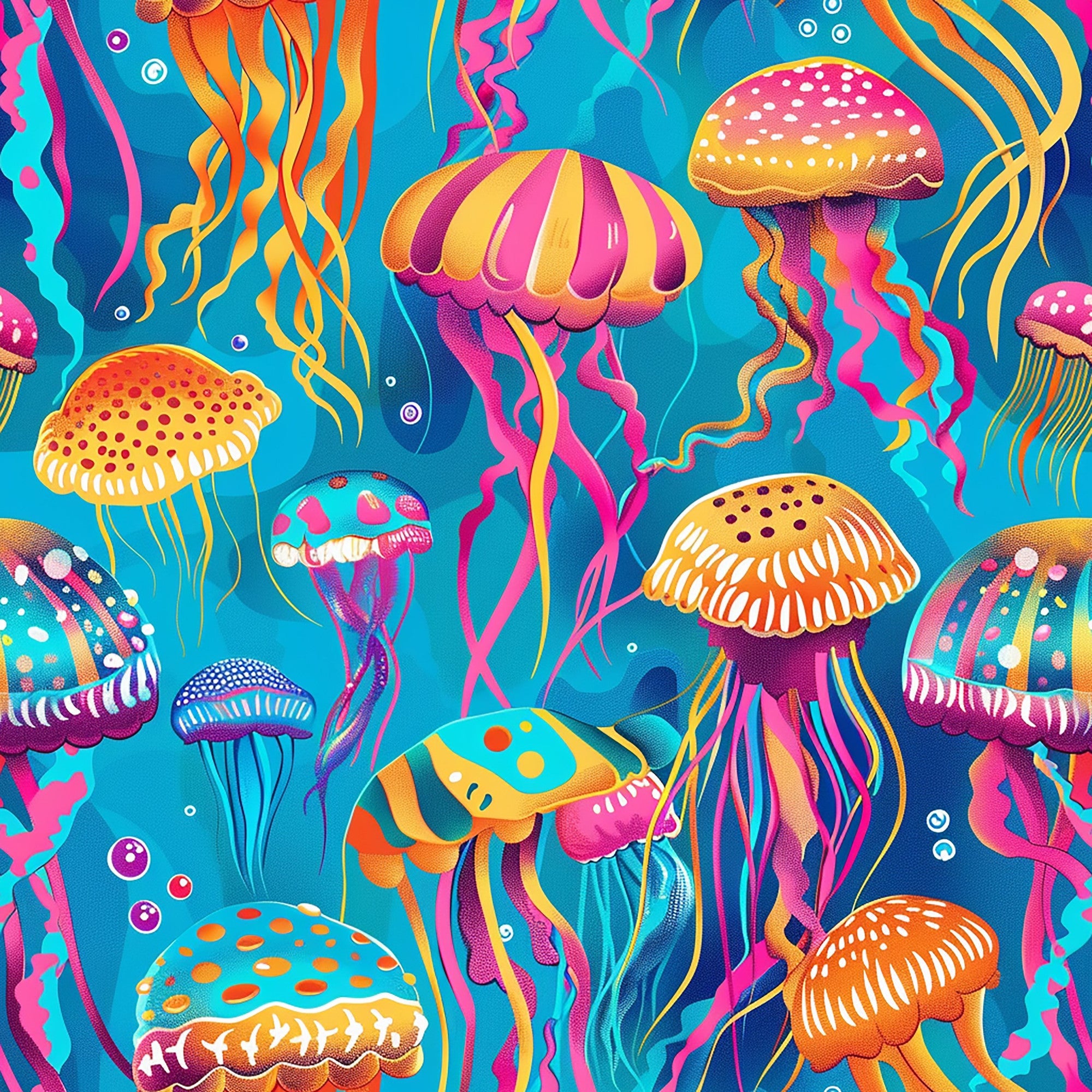 Happy Jellyfish Pattern 7 Minky Fabric