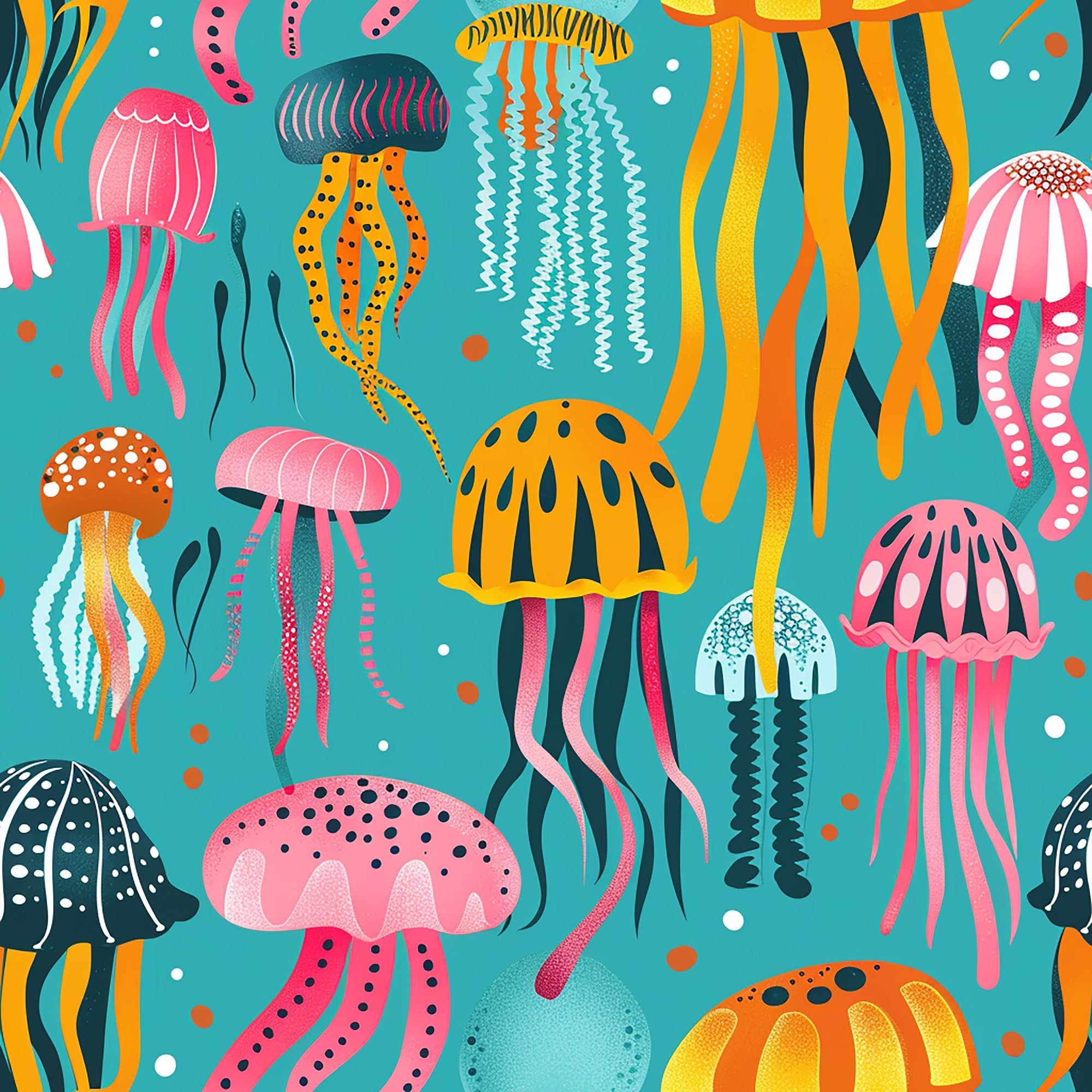 Happy Jellyfish Pattern 8 Minky Fabric