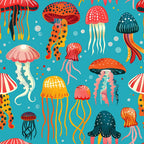 Happy Jellyfish Pattern 9 Minky Fabric
